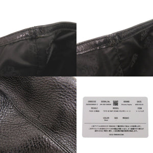 美品 クロムハーツ 3セメタリークロスパッチ レザー ブラック トートバッグ 黒 0556【中古】CHROME HEARTS メンズ