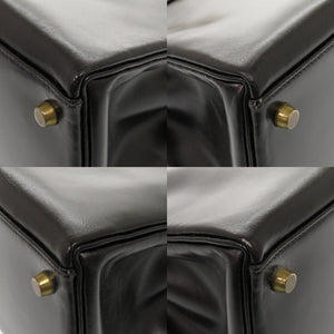 美品 エルメス ケリー32 内縫い ボックスカーフ ブラック ゴールド金具 〇V刻印 ハンドバッグ 黒 0572 【中古】 HERMES