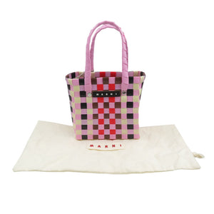 未使用 マルニ マーケット ウーブン マイクロ M00178 M00IW 0M331 ポリプロピレン ピンク ハンドバッグ 0578【中古】MARNI