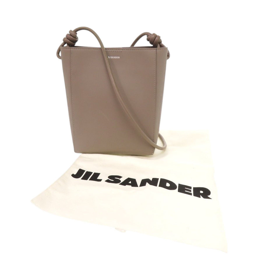美品 ジルサンダー GIRO ジロ クロスボディ レザー トープグレー ショルダーバッグ 0588【中古】JIL SANDER