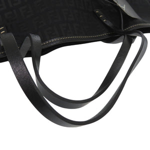 未使用品 フェンディ ズッキーノ トートバッグ キャンバス レザー ブラック 0590【中古】FENDI