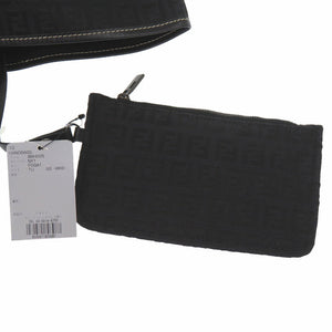 未使用品 フェンディ ズッキーノ トートバッグ キャンバス レザー ブラック 0590【中古】FENDI