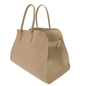 新品同様 ザ ロウ ソフト マルゴー 15 W1255 L122 レザー ダークトープ ハンドバッグ ブラウン 0600【中古】THE ROW