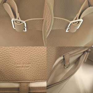 新品同様 ザ ロウ ソフト マルゴー 15 W1255 L122 レザー ダークトープ ハンドバッグ ブラウン 0600【中古】THE ROW