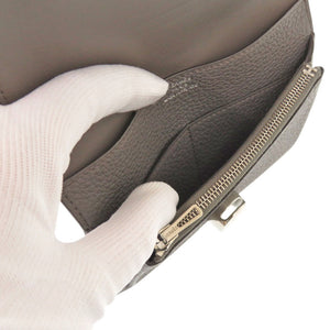 未使用 エルメス ドゴン コンパクト トゴ グリメイヤー W刻印(2024年製) 二つ折り財布 グレー  0603【中古】HERMES