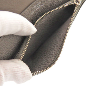 未使用 エルメス ドゴン コンパクト トゴ グリメイヤー W刻印(2024年製) 二つ折り財布 グレー  0603【中古】HERMES