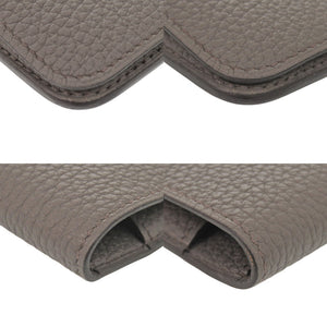 未使用 エルメス ドゴン コンパクト トゴ グリメイヤー W刻印(2024年製) 二つ折り財布 グレー  0603【中古】HERMES