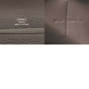 未使用 エルメス ドゴン コンパクト トゴ グリメイヤー W刻印(2024年製) 二つ折り財布 グレー  0603【中古】HERMES