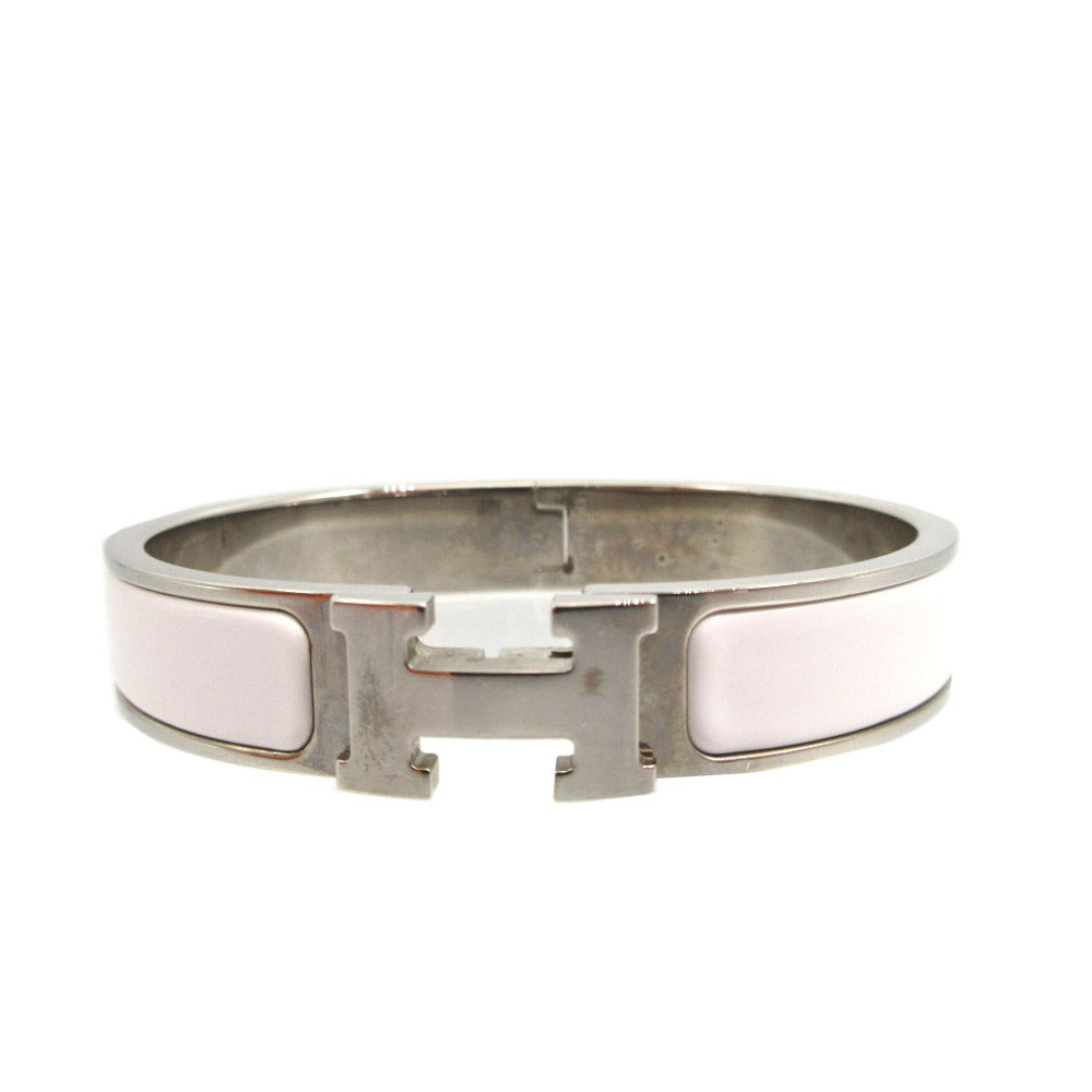 美品 エルメス クリッククラックH PM メタル ホワイト 白 ブレスレット バングル 0609【中古】HERMES