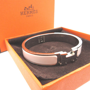 美品 エルメス クリッククラックH PM メタル ホワイト 白 ブレスレット バングル 0609【中古】HERMES