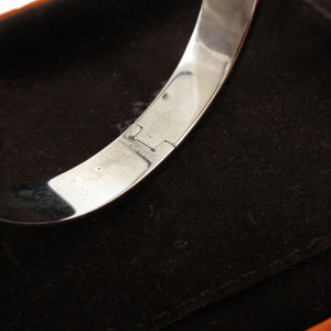 美品 エルメス クリッククラックH PM メタル ホワイト 白 ブレスレット バングル 0609【中古】HERMES