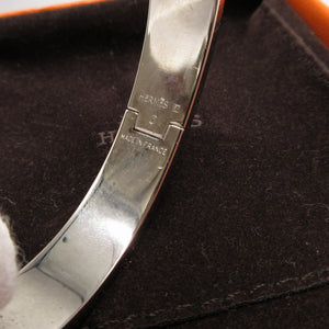 美品 エルメス クリッククラックH PM メタル ホワイト 白 ブレスレット バングル 0609【中古】HERMES