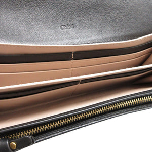 美品 クロエ CHC16UP809 レザー ブラック 黒 2つ折り長財布 財布 0616【中古】Chloe