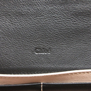 美品 クロエ CHC16UP809 レザー ブラック 黒 2つ折り長財布 財布 0616【中古】Chloe