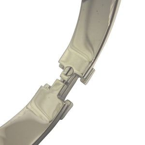 美品 エルメス クリッククラックH PM メタル オレンジ シルバー バングル ブレスレット 0617【中古】HERMES