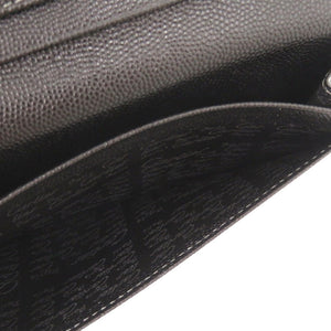 美品 カルティエ サントス L3000770 レザー ブラック 二つ折り 札入れ 黒 0623【中古】CARTIER メンズ