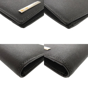 美品 カルティエ サントス L3000770 レザー ブラック 二つ折り 札入れ 黒 0623【中古】CARTIER メンズ