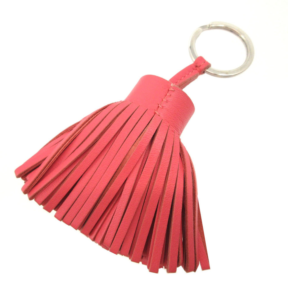 美品 エルメス カルメン フリンジ アニューミロ ローズアザレ バッグチャーム キーホルダー 0624【中古】HERMES