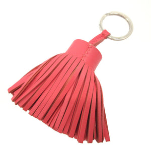 美品 エルメス カルメン フリンジ アニューミロ ローズアザレ バッグチャーム キーホルダー 0624【中古】HERMES