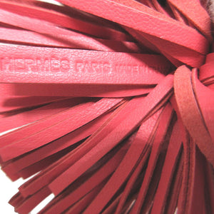 美品 エルメス カルメン フリンジ アニューミロ ローズアザレ バッグチャーム キーホルダー 0624【中古】HERMES