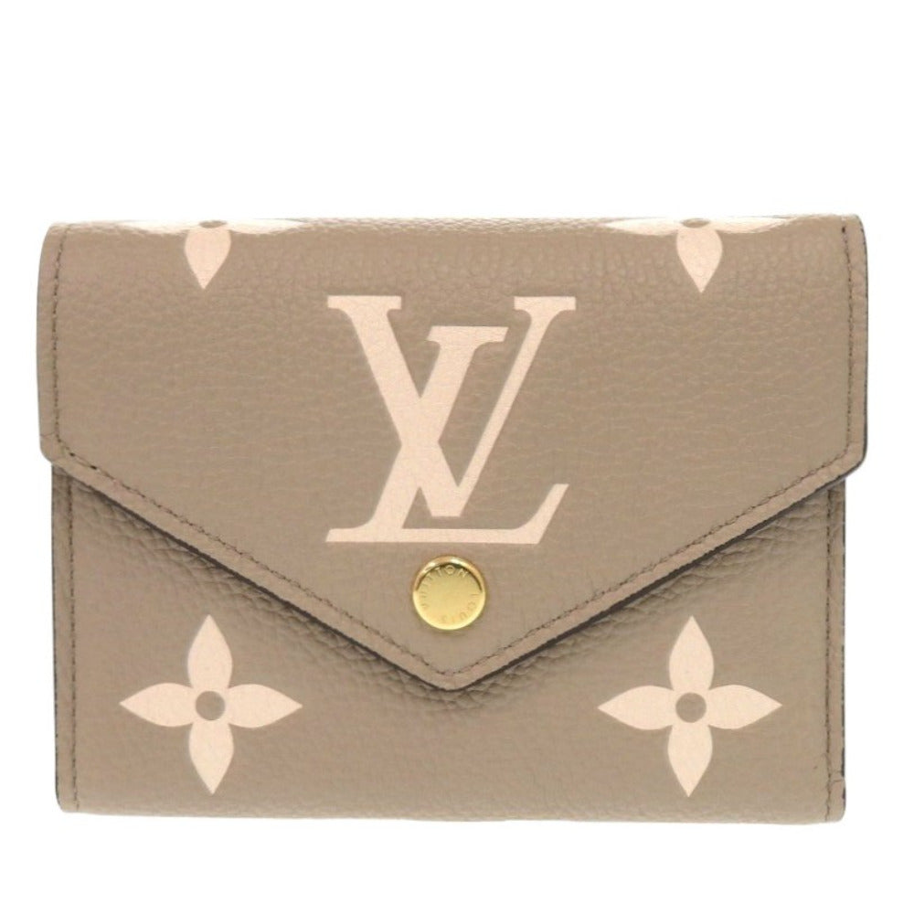 新品同様 ルイ ヴィトン ポルトフォイユ ヴィクトリーヌ M81861 モノグラムアンプラント トゥルトレール クレーム 三つ折り財布 LV 0627【中古】LOUIS VUITTON