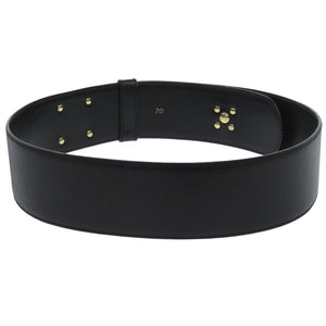 セリーヌ ヴィンテージ レザー ブラック チェーン ベルト 0639【中古】CELINE