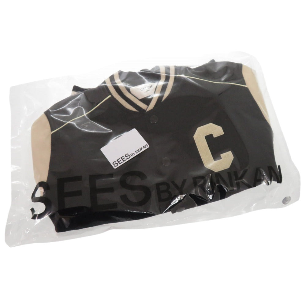 新品同様 セリーヌ クラシック テディジャケット 2V56D896C ウール/ナイロン ブラック スタジャン 黒 0646【中古】CELINE