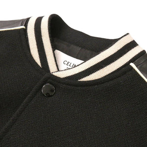 新品同様 セリーヌ クラシック テディジャケット 2V56D896C ウール/ナイロン ブラック スタジャン 黒 0646【中古】CELINE