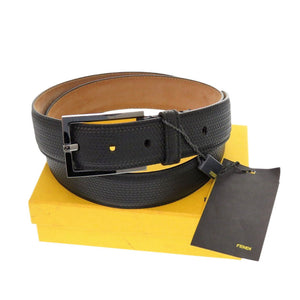 未使用 フェンディ 7C0258 レザー ブラック ベルト 黒 0653【中古】FENDI