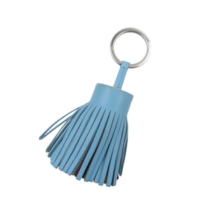 美品 エルメス カルメン トリコロール アニョーミロ シルバー金具 セレステ ルージュアッシュ クラフト Y刻印 キーホルダー 0725【中古】HERMES