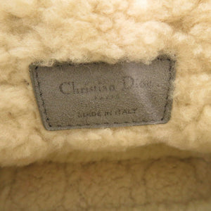 美品 クリスチャンディオール カロ ムートン スエード グレー チェーンショルダーバッグ 0727【中古】Christian Dior