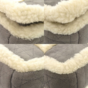 美品 クリスチャンディオール カロ ムートン スエード グレー チェーンショルダーバッグ 0727【中古】Christian Dior
