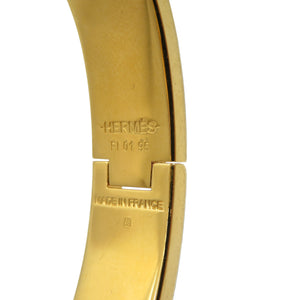 美品 エルメス クリッククラックPM GP ブラック ゴールド バングル 0730【中古】HERMES