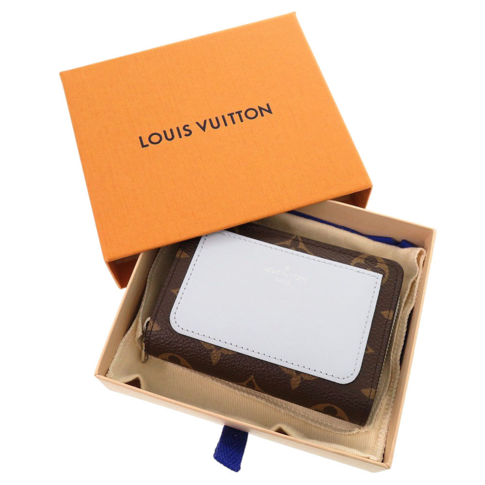 美品 ルイ ヴィトン ポルトフォイユ ルー モノグラム M11778 ICチップ ウォッシュド ブルー 二つ折り財布 LV 0737【中古】LOUIS VUITTON