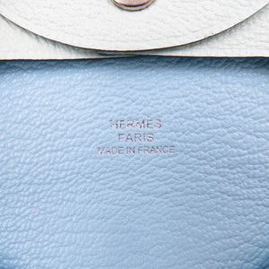 美品 エルメス バスティア ヴェルソ シェブルミゾル シルバー金具 ヴェールフィズ ブルーゼフィール B刻印 2023年製 コインケース 0738【中古】HERMES