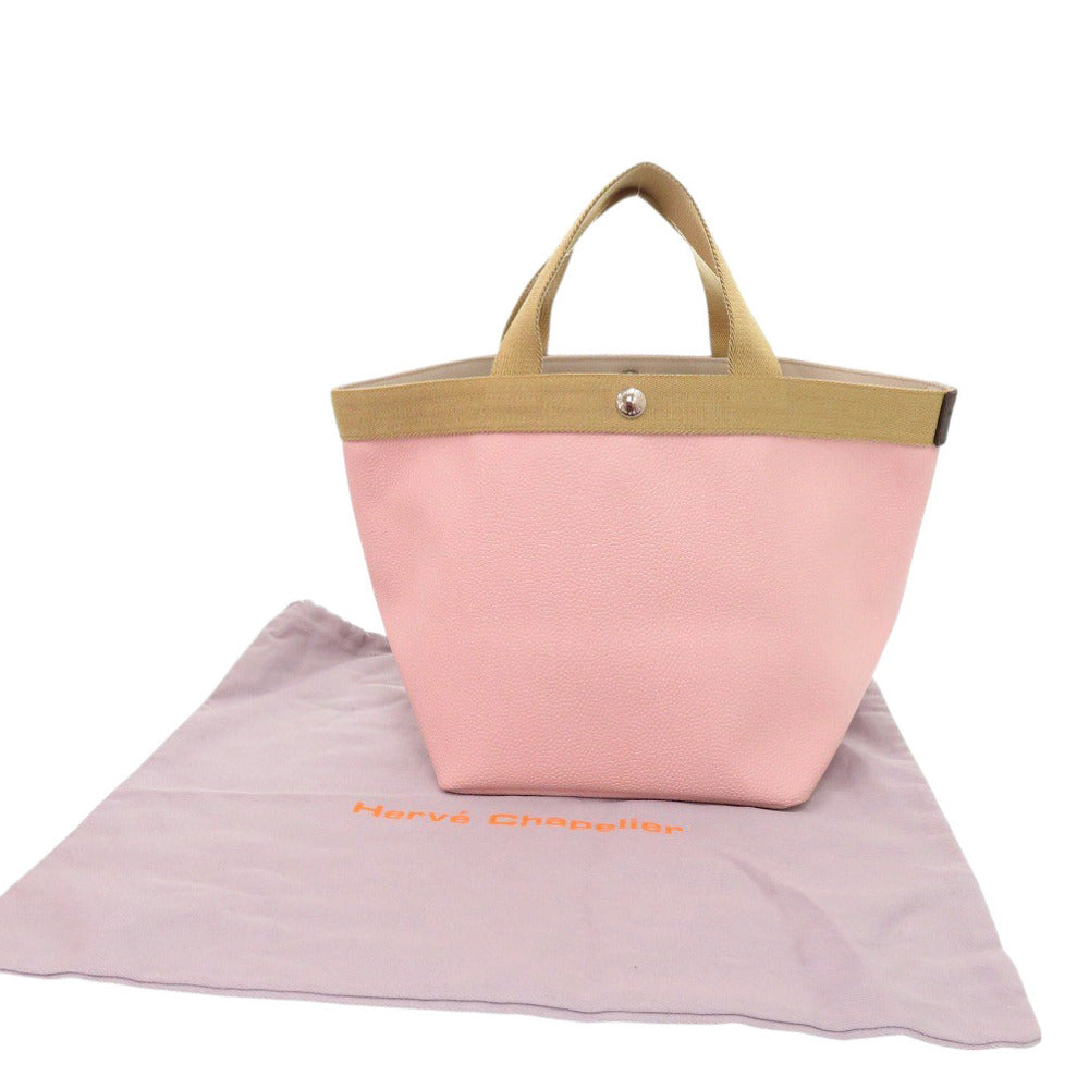 美品 エルベ・シャプリエ リュクス舟形トートM 707GP コーテッドキャンバス タラマ ゴールド ピンク ハンドバッグ 0749【中古】Herve Chapelier