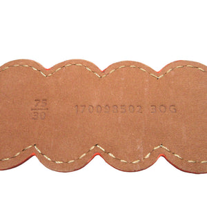 新品同様 フェンディ フラワーモチーフ レザー グレー 75 ベルト 0753-1【中古】FENDI