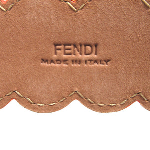 新品同様 フェンディ フラワーモチーフ レザー グレー 75 ベルト 0753-1【中古】FENDI