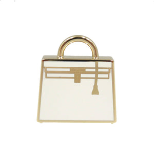 美品 エルメス キュリオジテ ケリー GP ホワイト ゴールド チャーム ペンダントトップ 0768【中古】HERMES