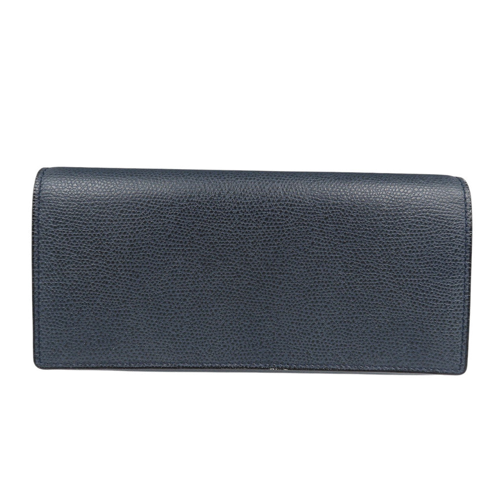 美品 ヴァレクストラ V9L18 028000U レザー ゴールド金具 ネイビー 長財布 0792【中古】Valextra