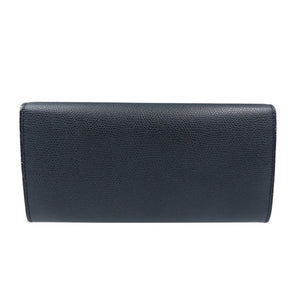 美品 ヴァレクストラ V9L18 028000U レザー ゴールド金具 ネイビー 長財布 0792【中古】Valextra