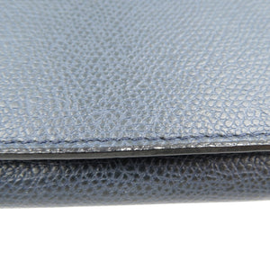 美品 ヴァレクストラ V9L18 028000U レザー ゴールド金具 ネイビー 長財布 0792【中古】Valextra