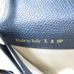 美品 ヴァレクストラ V9L18 028000U レザー ゴールド金具 ネイビー 長財布 0792【中古】Valextra