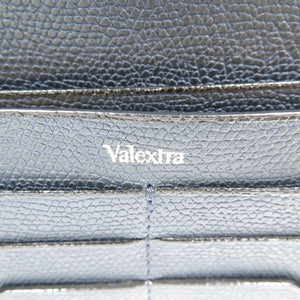 美品 ヴァレクストラ V9L18 028000U レザー ゴールド金具 ネイビー 長財布 0792【中古】Valextra
