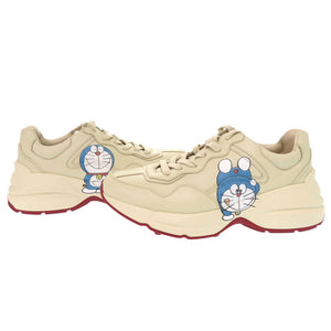 未使用品 グッチ × ドラえもん ライトン サイズ37 655037 レザー アイボリー スニーカー 0808【中古】GUCCI