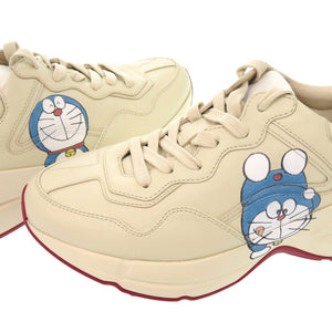 未使用品 グッチ × ドラえもん ライトン サイズ37 655037 レザー アイボリー スニーカー 0808【中古】GUCCI