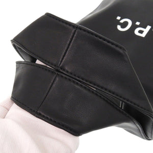 新品同様 アーペーセー Ninon small ニノン スモール フェイクレザー ポリウレタン/ポリエステル ブラック トートバッグ 黒 0811【中古】A.P.C.