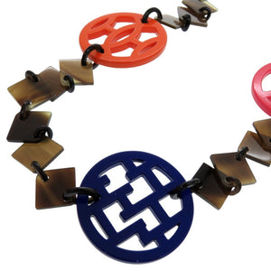 美品 エルメス DIVA ロングネックレス ディーヴァ バッファローホーン ラッカーウッド マルチカラー 0812【中古】HERMES