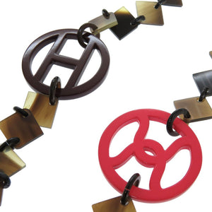 美品 エルメス DIVA ロングネックレス ディーヴァ バッファローホーン ラッカーウッド マルチカラー 0812【中古】HERMES