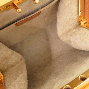 美品 クリスチャンディオール ヴィンテージ ロゴプレート レザー ブラウン ハンドバッグ 茶 0816【中古】Christian Dior